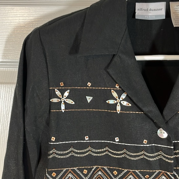 NWOT Alfred Dunner Petite Blazer Jacket Embellished Mother-of-Pearl Seed Bead 6P - Picture 3 of 14